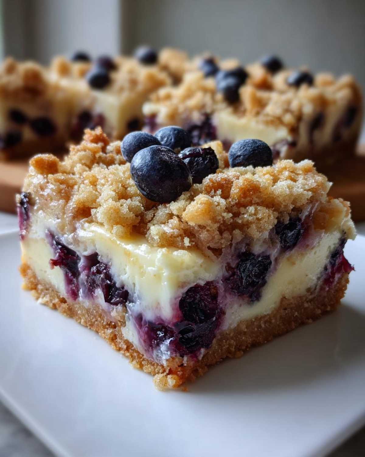 Blueberry Crumble Cheesecake Bars - detail 3