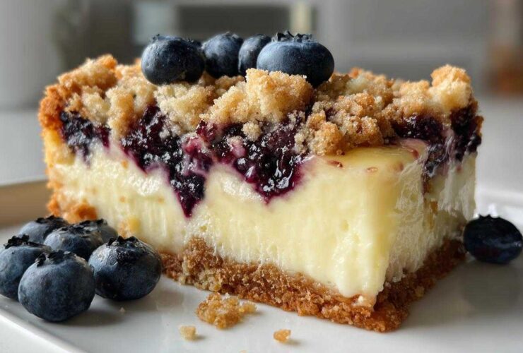 Blueberry Crumble Cheesecake Bars