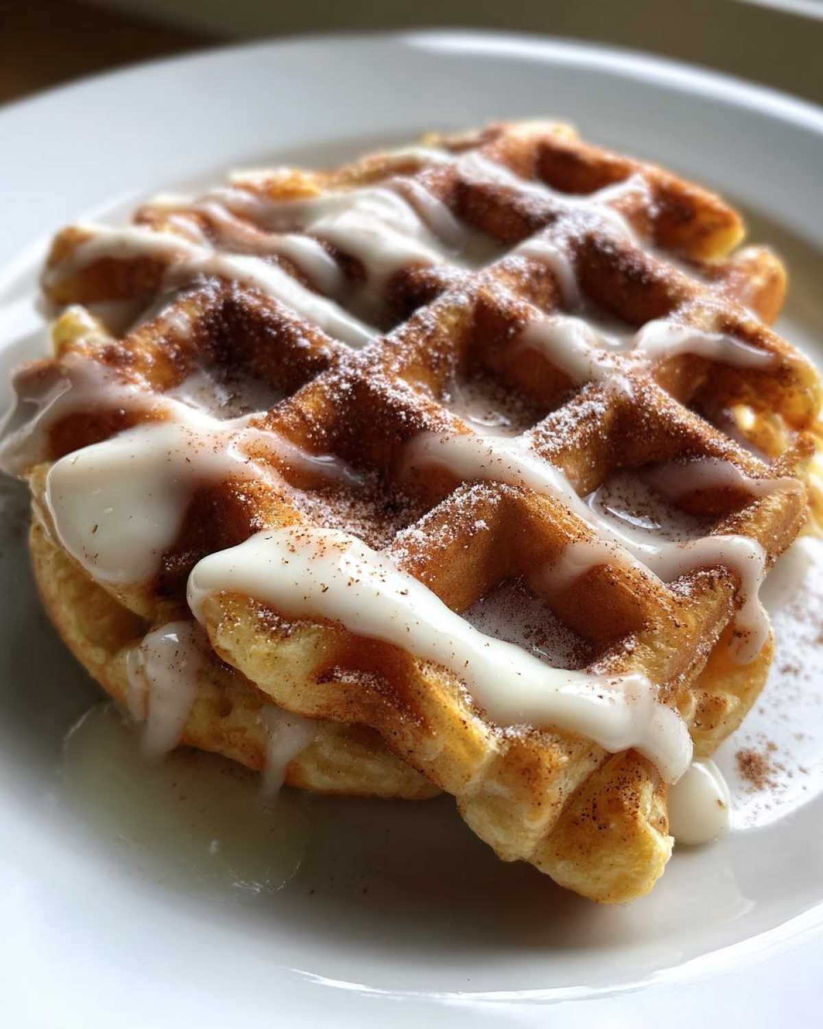 Cinnamon Roll Waffles - detail 1