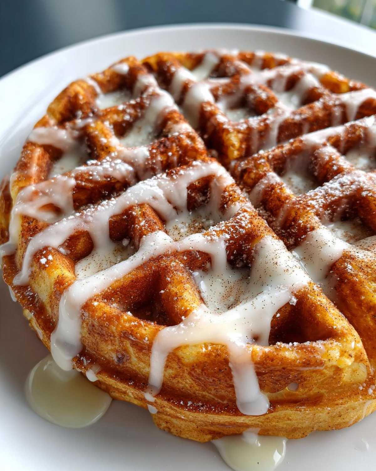 Cinnamon Roll Waffles - detail 2
