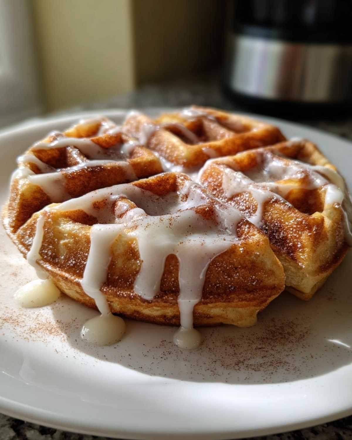 Cinnamon Roll Waffles - detail 3