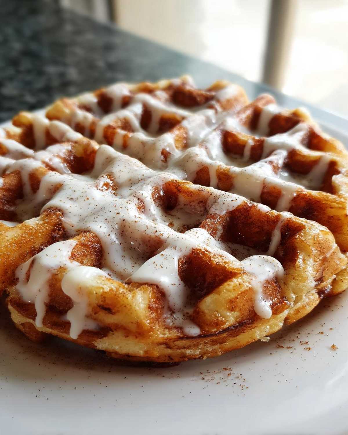 Cinnamon Roll Waffles - detail 4