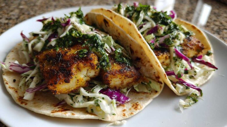 Fish Tacos with Cilantro Slaw