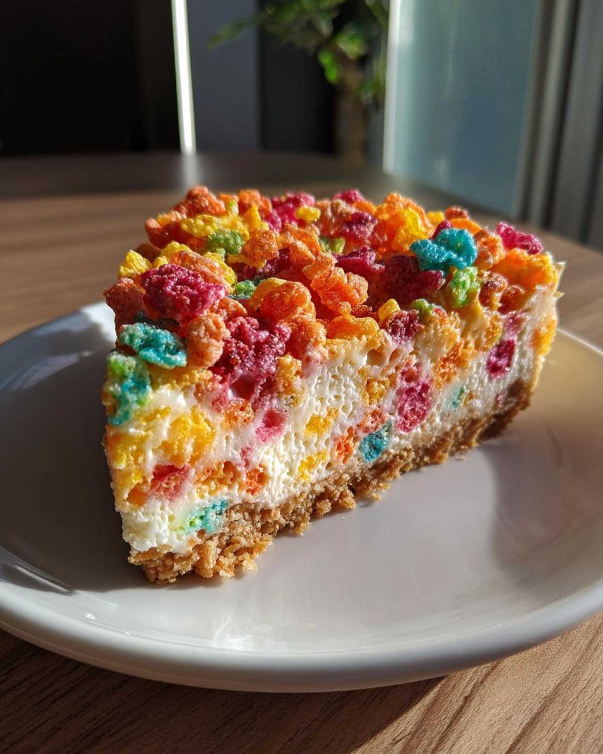 Fruity Pebbles No-Bake Cheesecake - detail 1