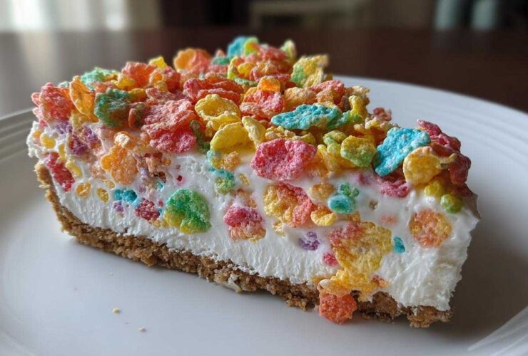 Fruity Pebbles No-Bake Cheesecake
