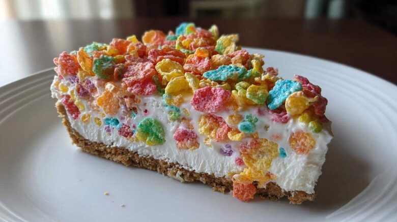 Fruity Pebbles No-Bake Cheesecake