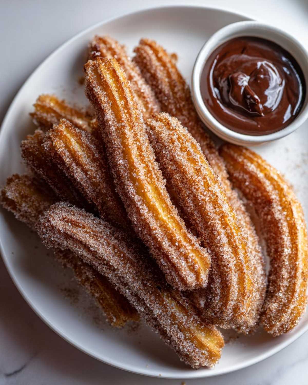 Homemade Churros with Chocolate Sauce - detail 1