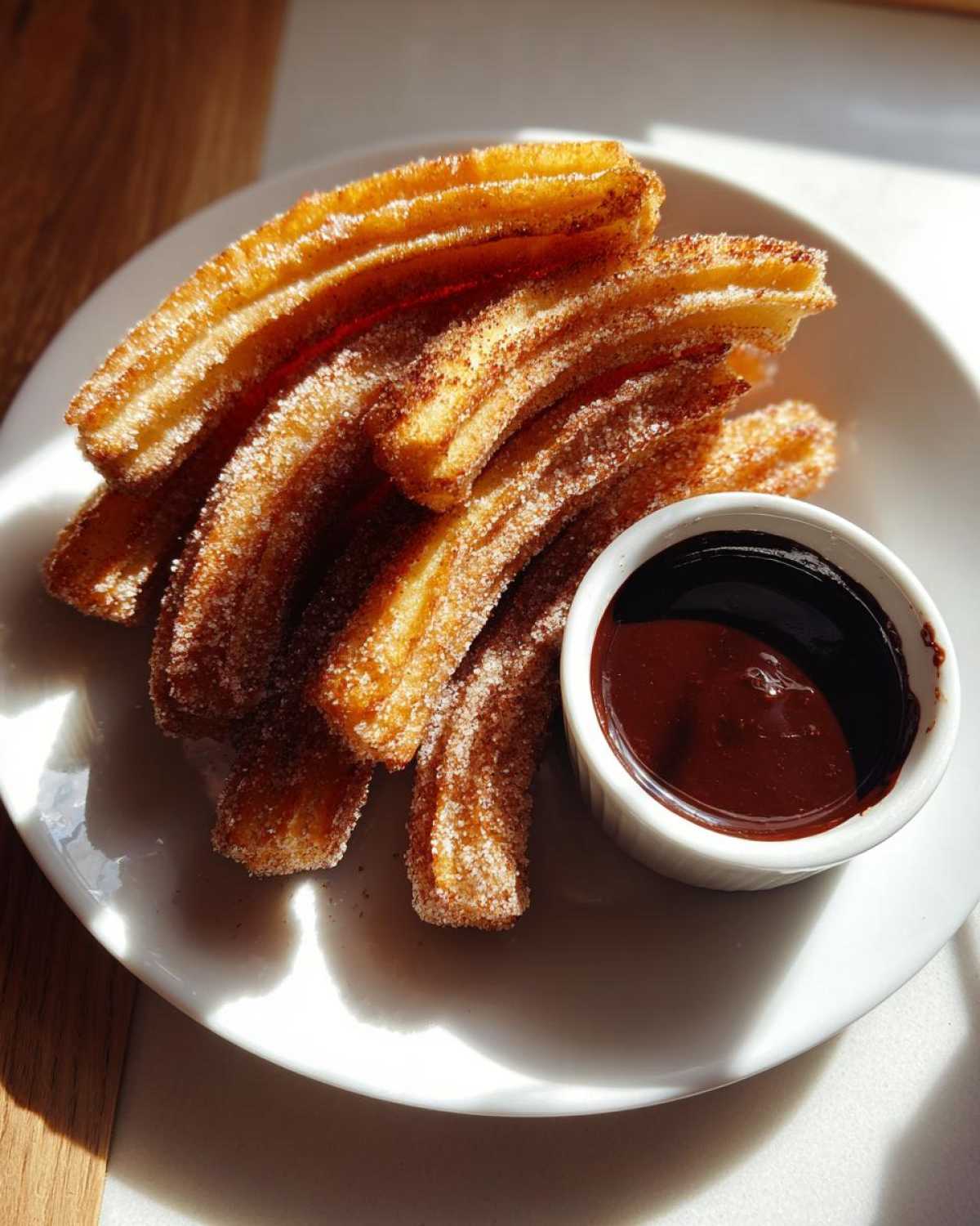 Homemade Churros with Chocolate Sauce - detail 2