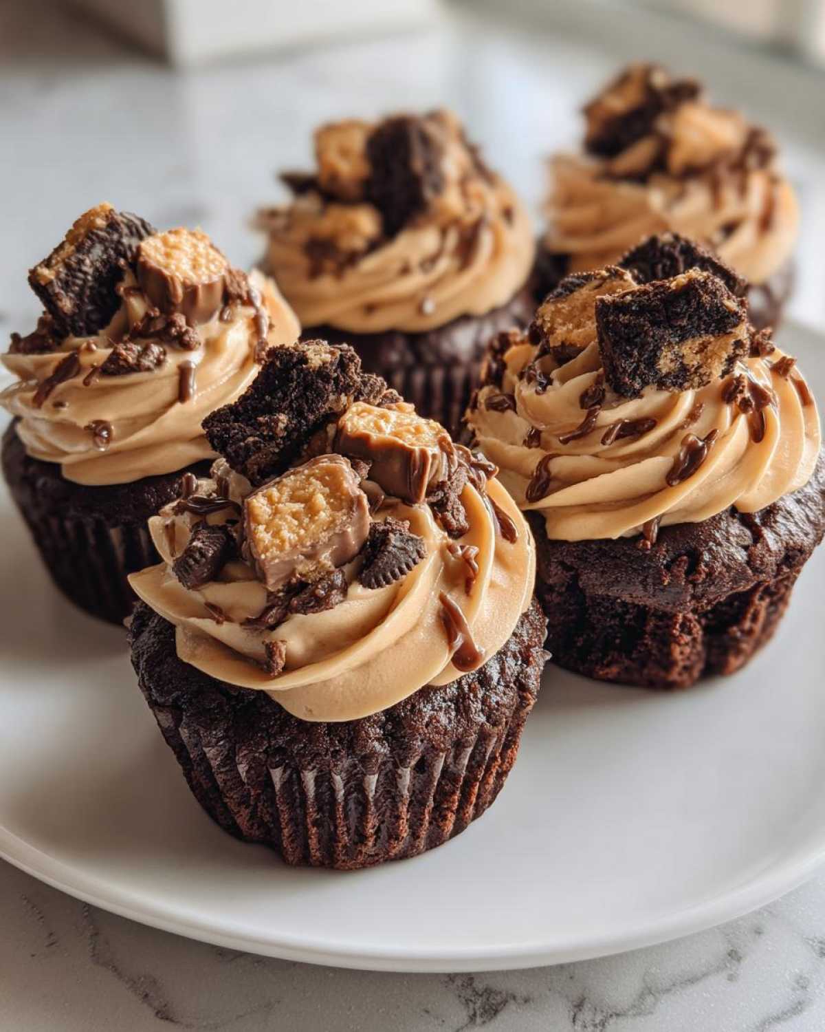 Oreo & Peanut Butter Brownie Cupcakes - detail 3