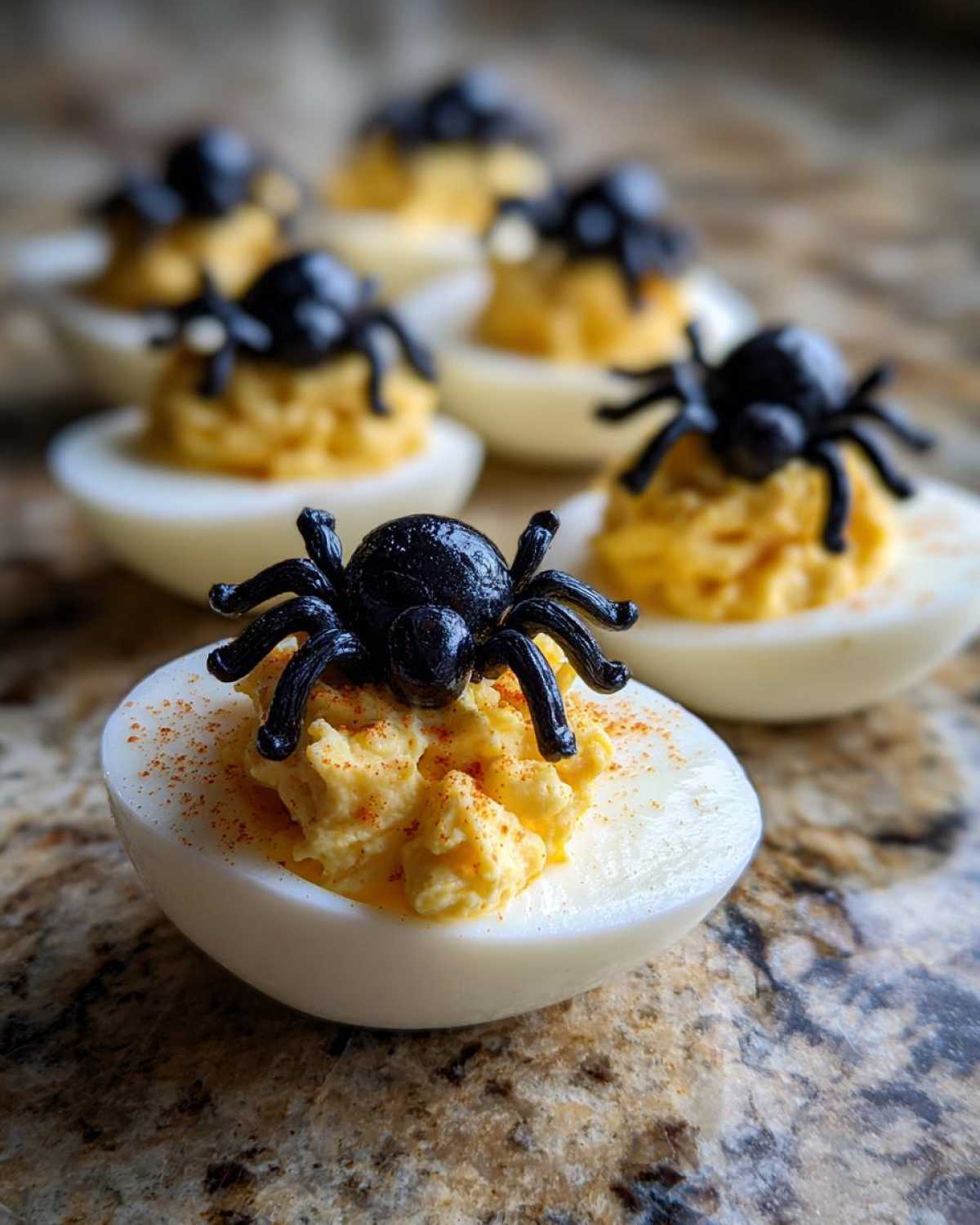 Spooky Spider Deviled Eggs - detail 1