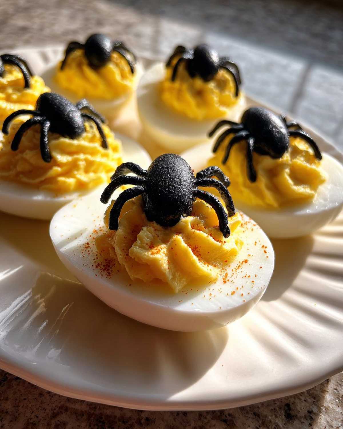 Spooky Spider Deviled Eggs - detail 2