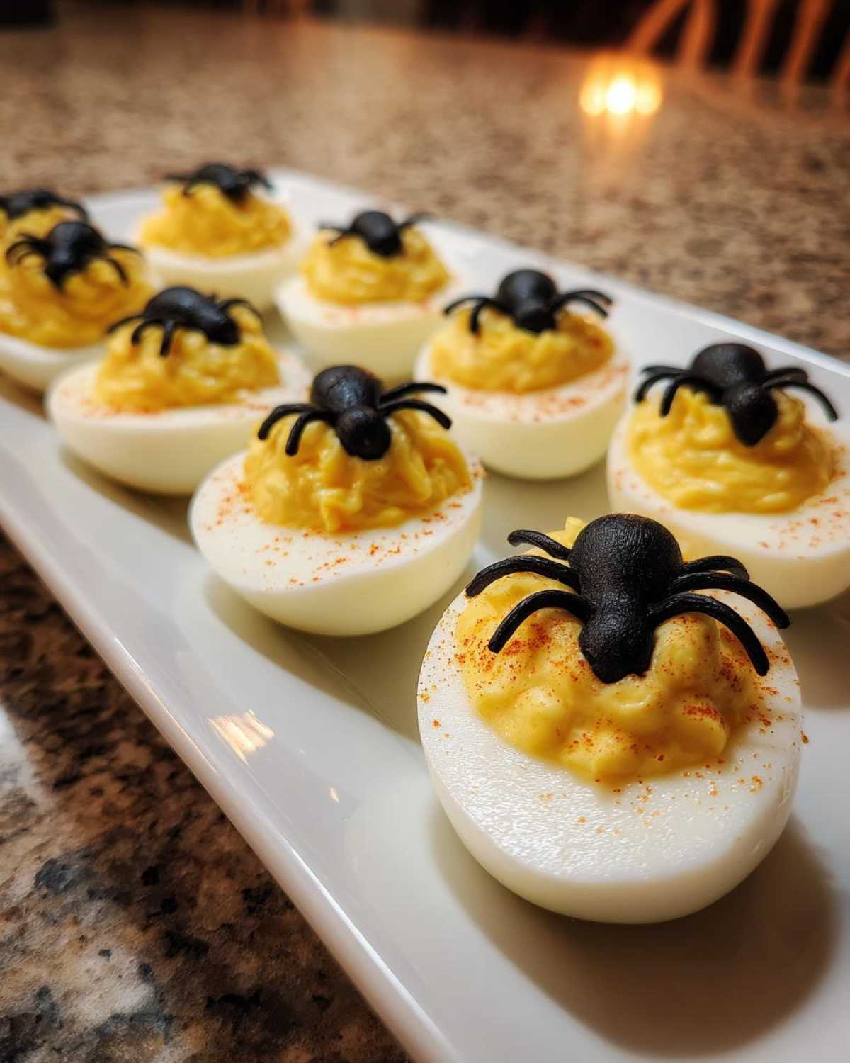 Spooky Spider Deviled Eggs - detail 3