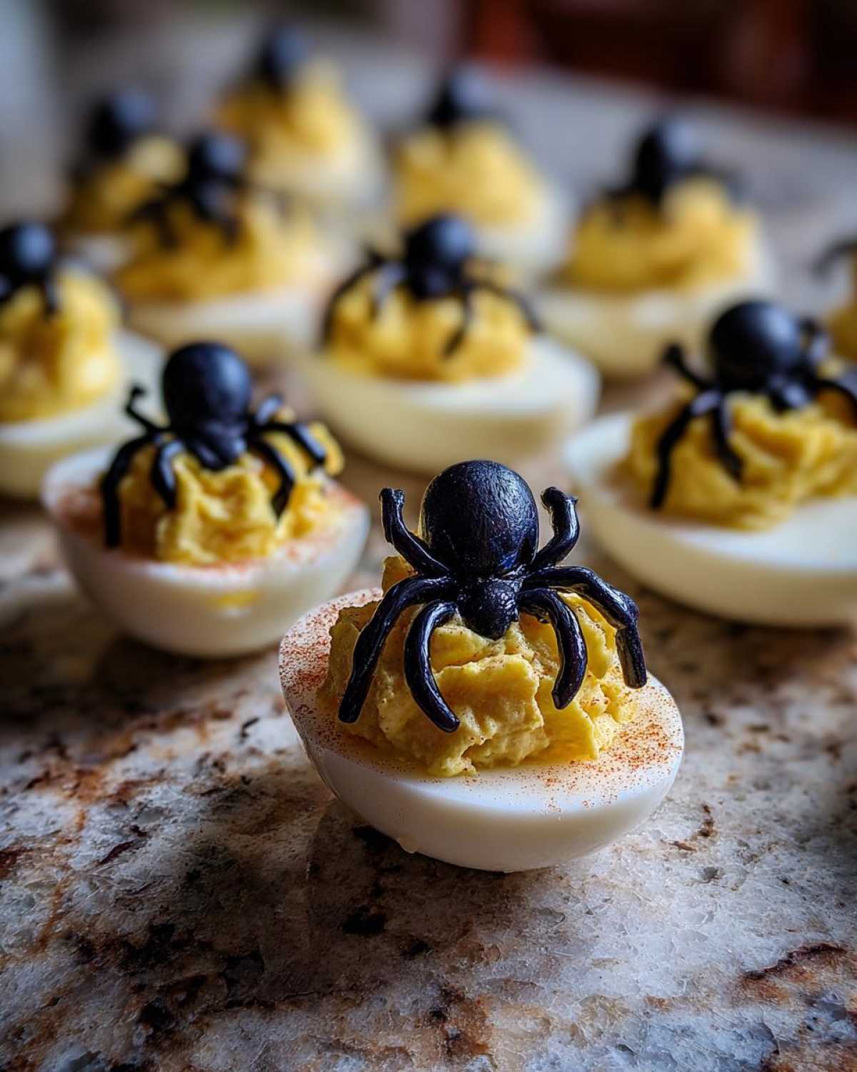 Spooky Spider Deviled Eggs - detail 4
