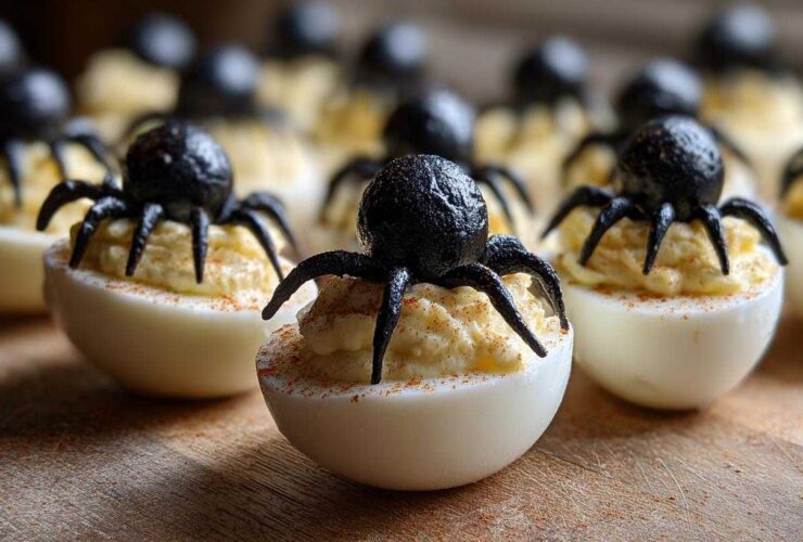 Spooky Spider Deviled Eggs
