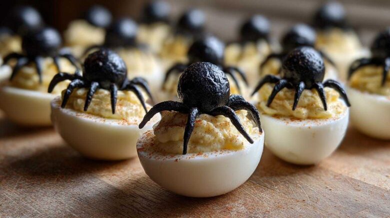 Spooky Spider Deviled Eggs