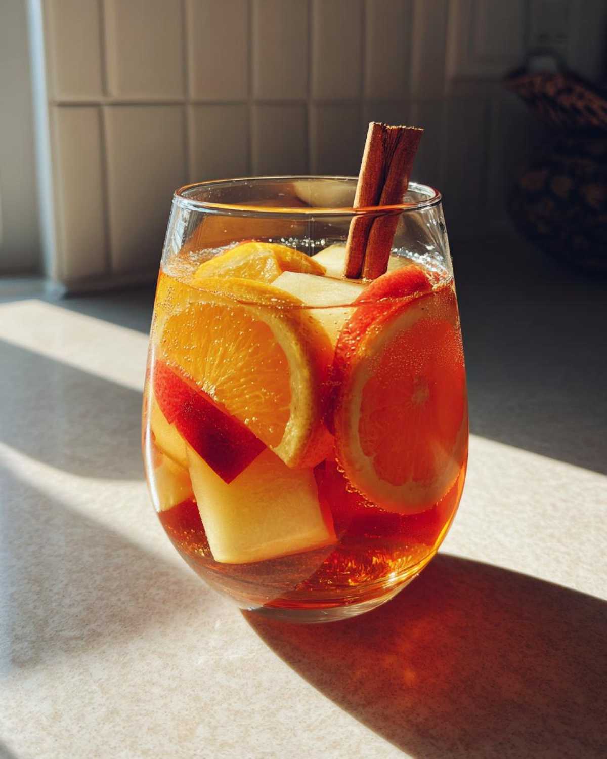Apple Cider Sangria with Cinnamon and Orange - detail 1