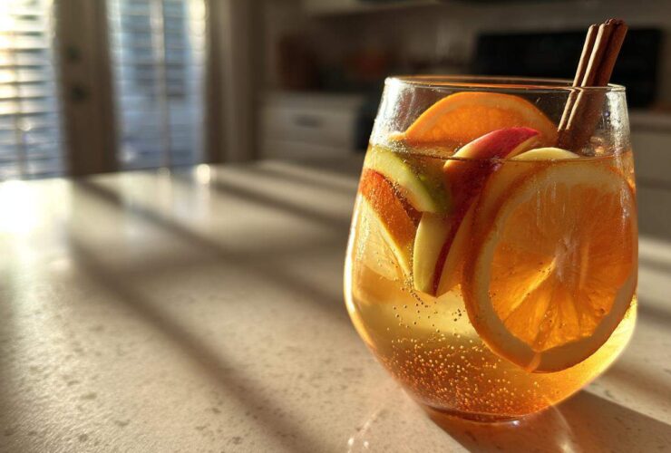 Apple Cider Sangria with Cinnamon and Orange