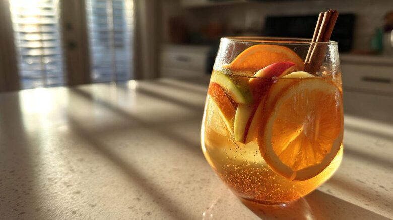 Apple Cider Sangria with Cinnamon and Orange