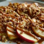 Apple Nachos with Caramel Drizzle and Nuts
