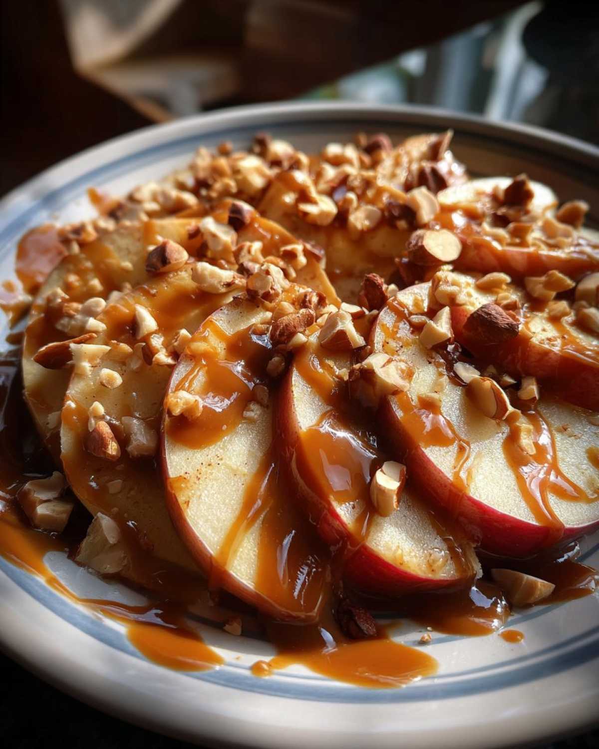 Apple Nachos with Caramel Drizzle and Nuts - detail 2