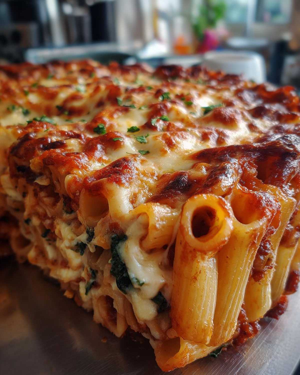 Baked Ziti with a Surprise Layer of Spinach - detail 2