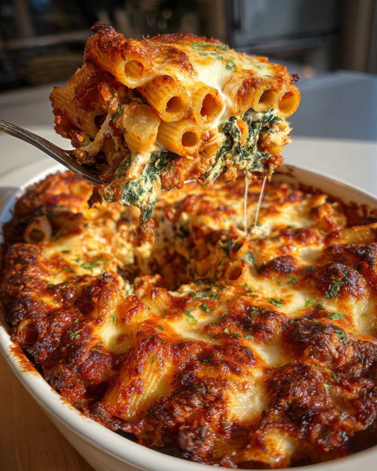 Baked Ziti with a Surprise Layer of Spinach - detail 3
