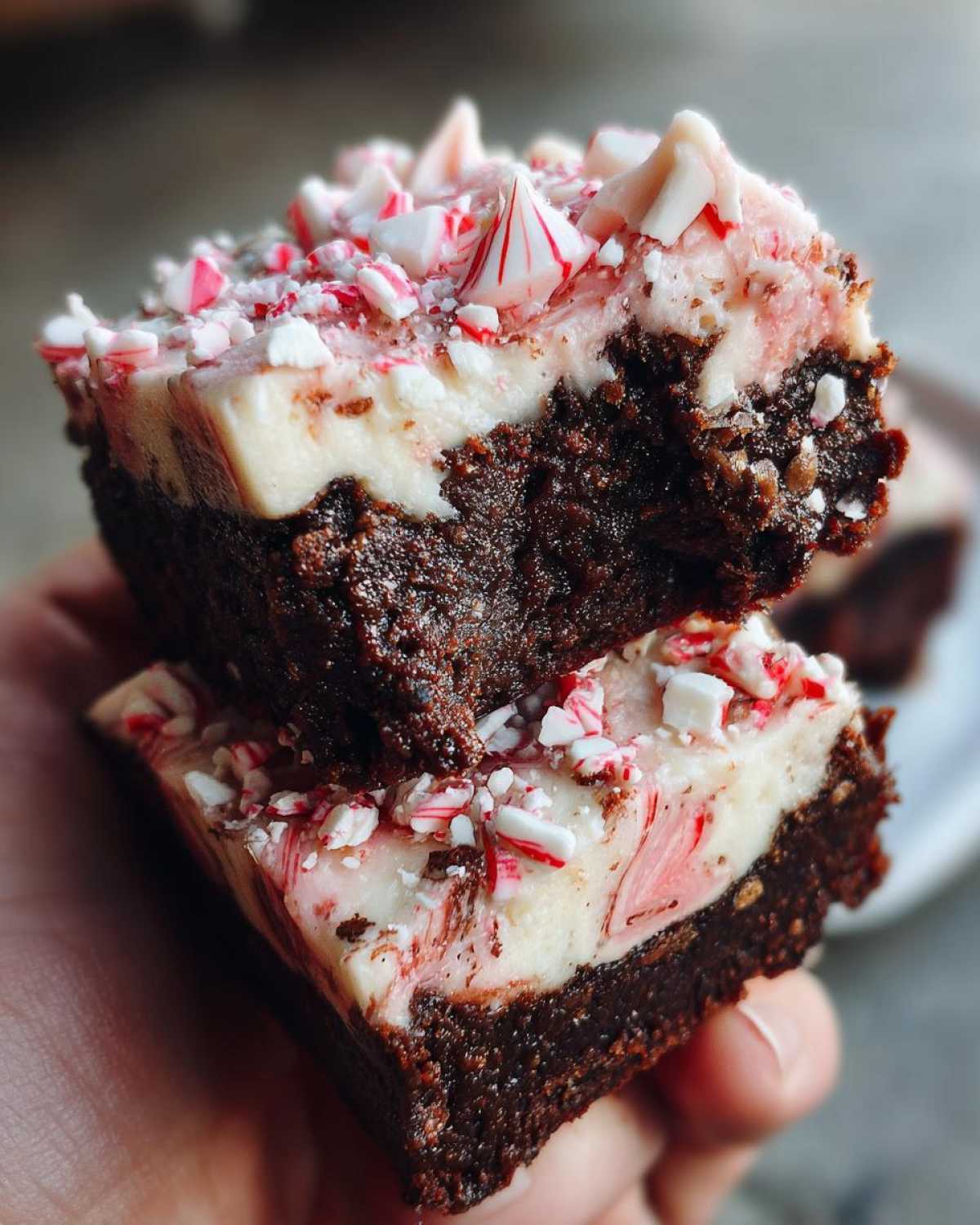 Candy Cane Brownies with Swirled Peppermint Frosting - detail 3