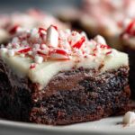 Candy Cane Brownies with Swirled Peppermint Frosting