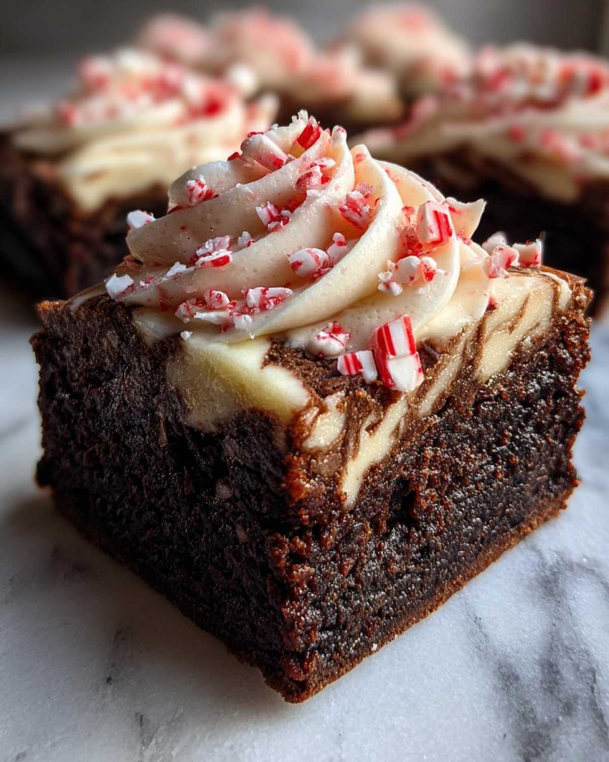 Candy Cane Brownies with Swirled Peppermint Frosting - detail 4