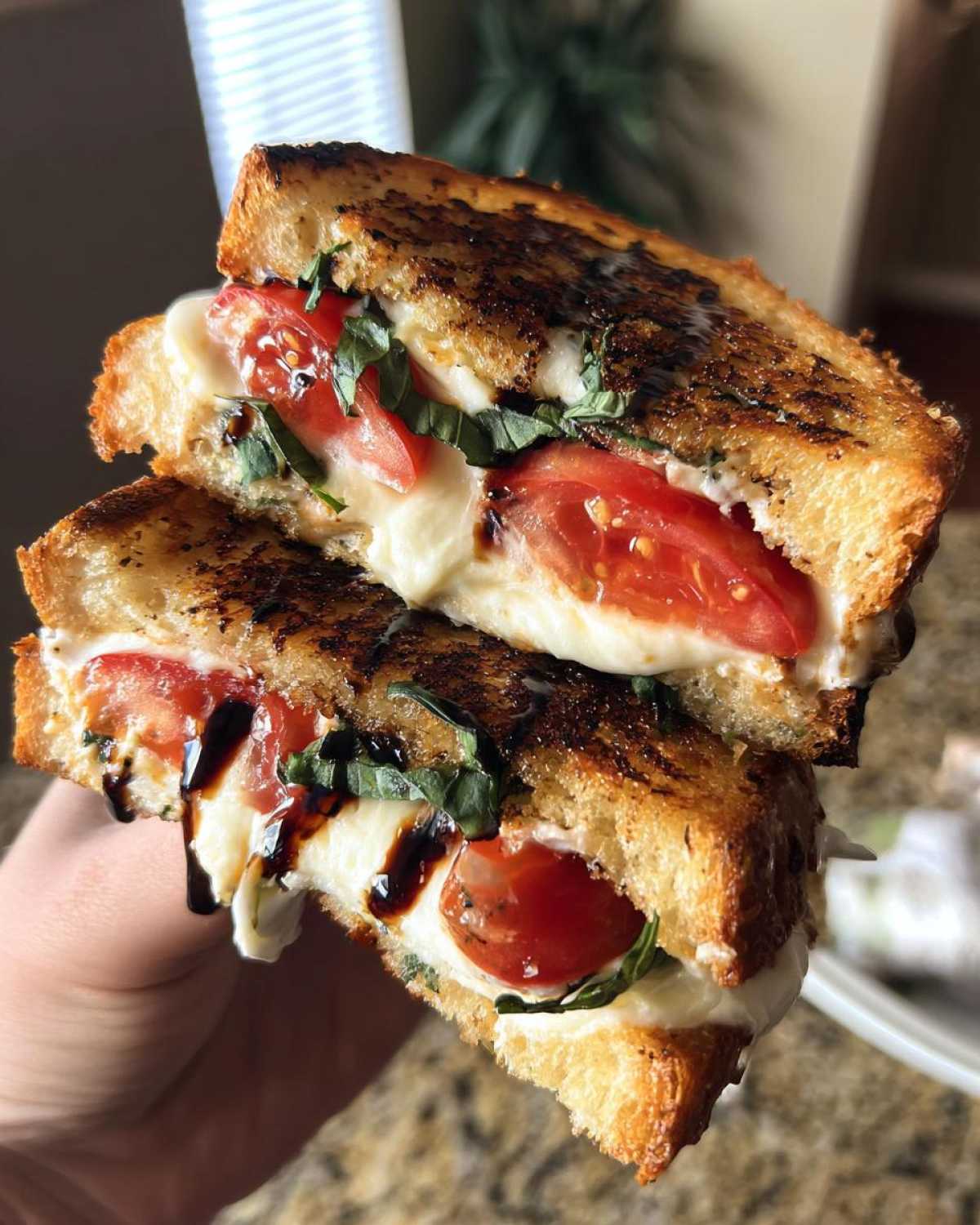 Caprese Panini with Balsamic Glaze (Cafe-Style at Home) - detail 2
