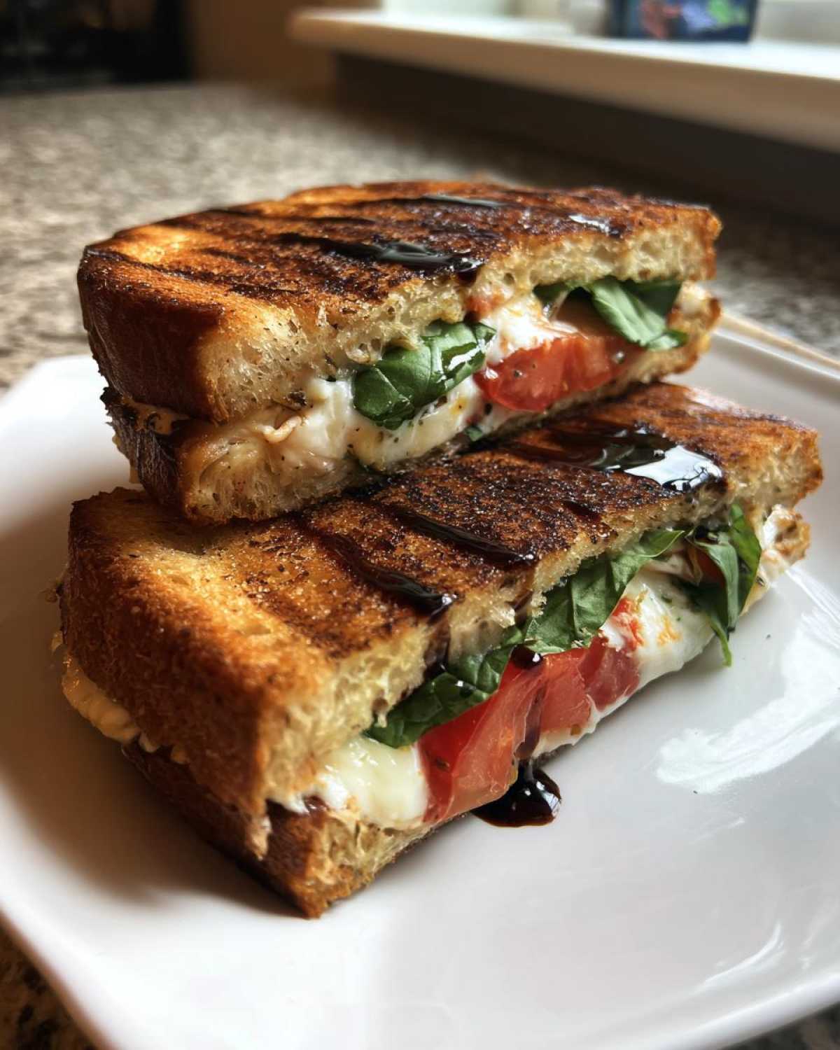 Caprese Panini with Balsamic Glaze (Cafe-Style at Home) - detail 3