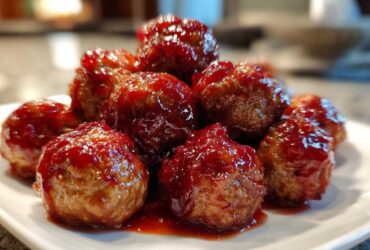 Cranberry-Glazed Turkey Meatballs (Festive Appetizer)
