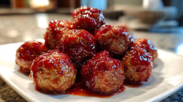 Cranberry-Glazed Turkey Meatballs (Festive Appetizer)