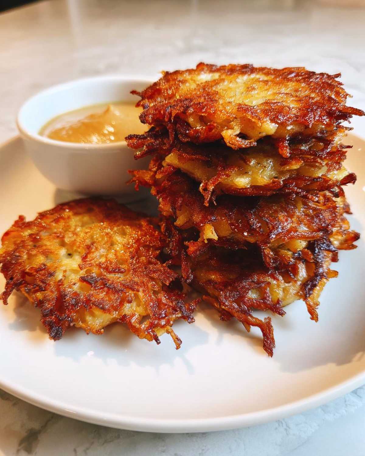 Crispy Potato Latkes with Applesauce Crema - detail 3