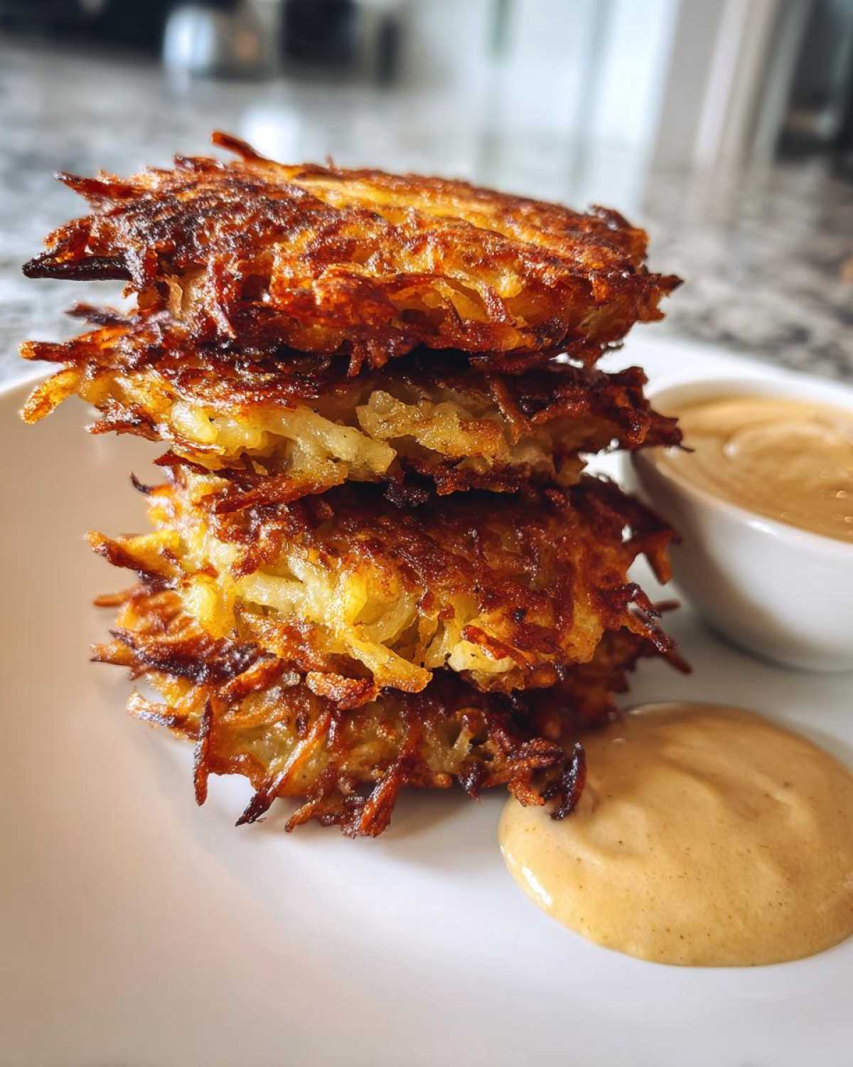 Crispy Potato Latkes with Applesauce Crema - detail 2