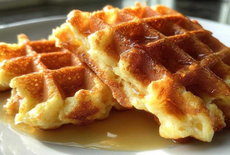 Fluffy Buttermilk Waffles with a Crispy Secret