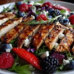 Grilled Chicken Salad with Berries and Feta