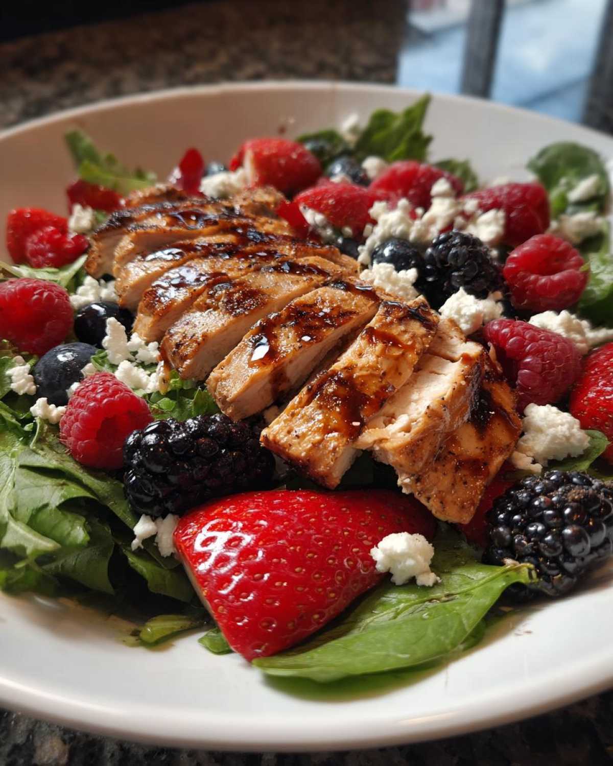 Grilled Chicken Salad with Berries and Feta - detail 1