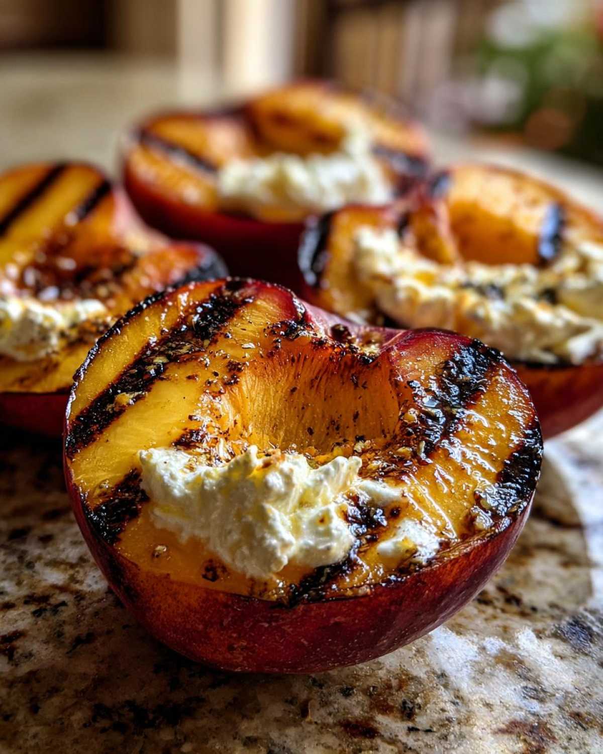 Grilled Peaches with Honey Mascarpone - detail 1