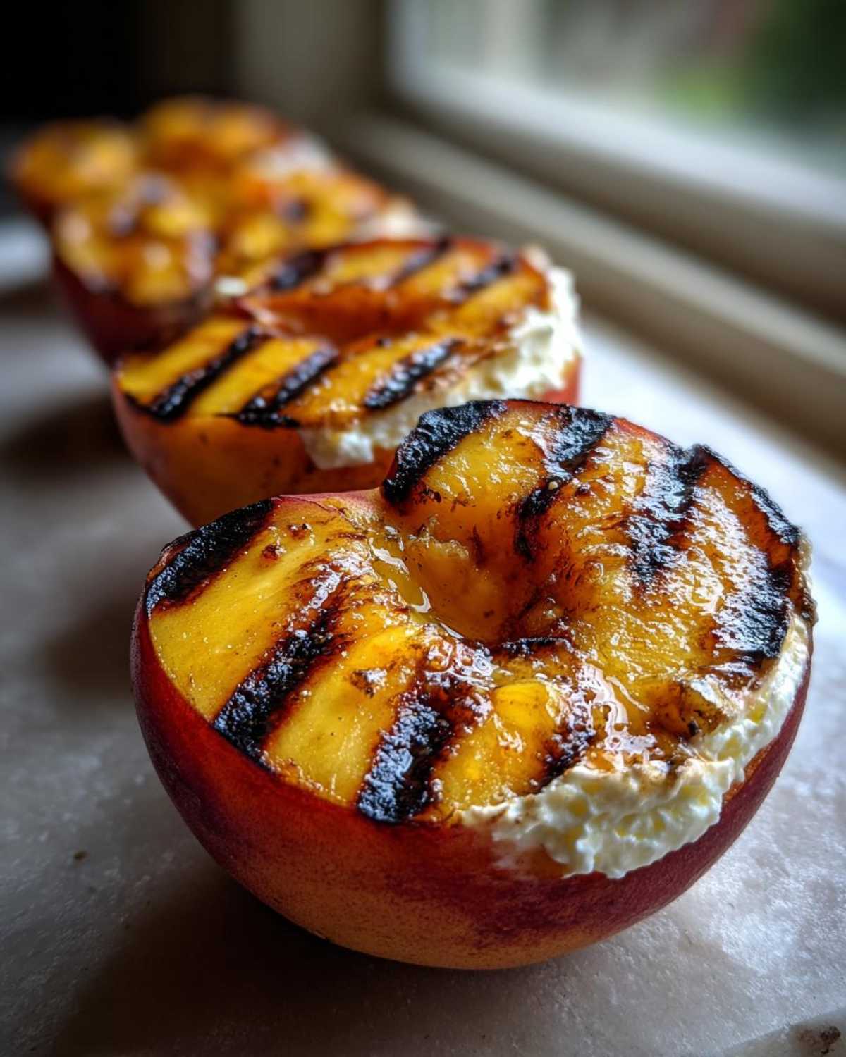 Grilled Peaches with Honey Mascarpone - detail 2