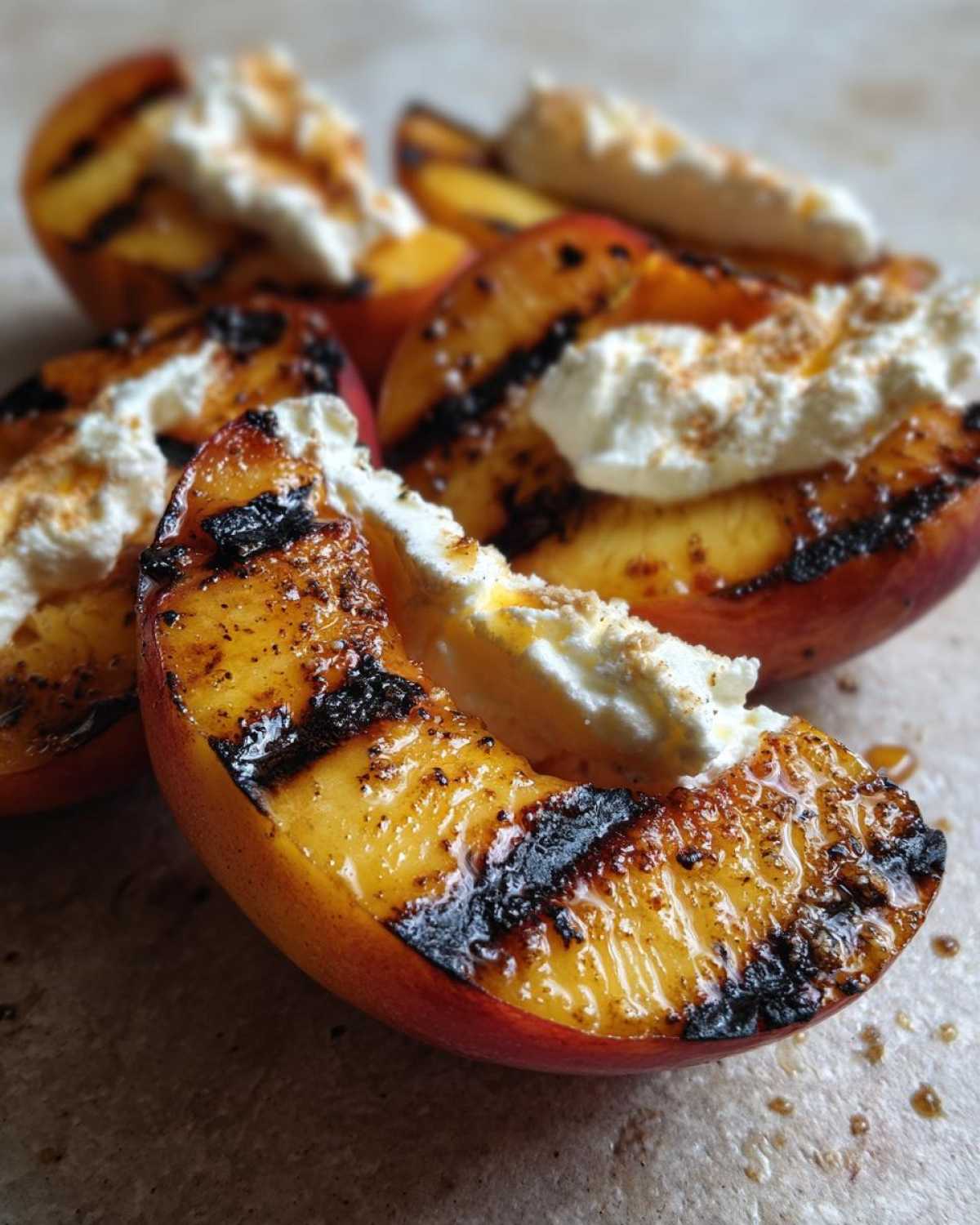 Grilled Peaches with Honey Mascarpone - detail 4