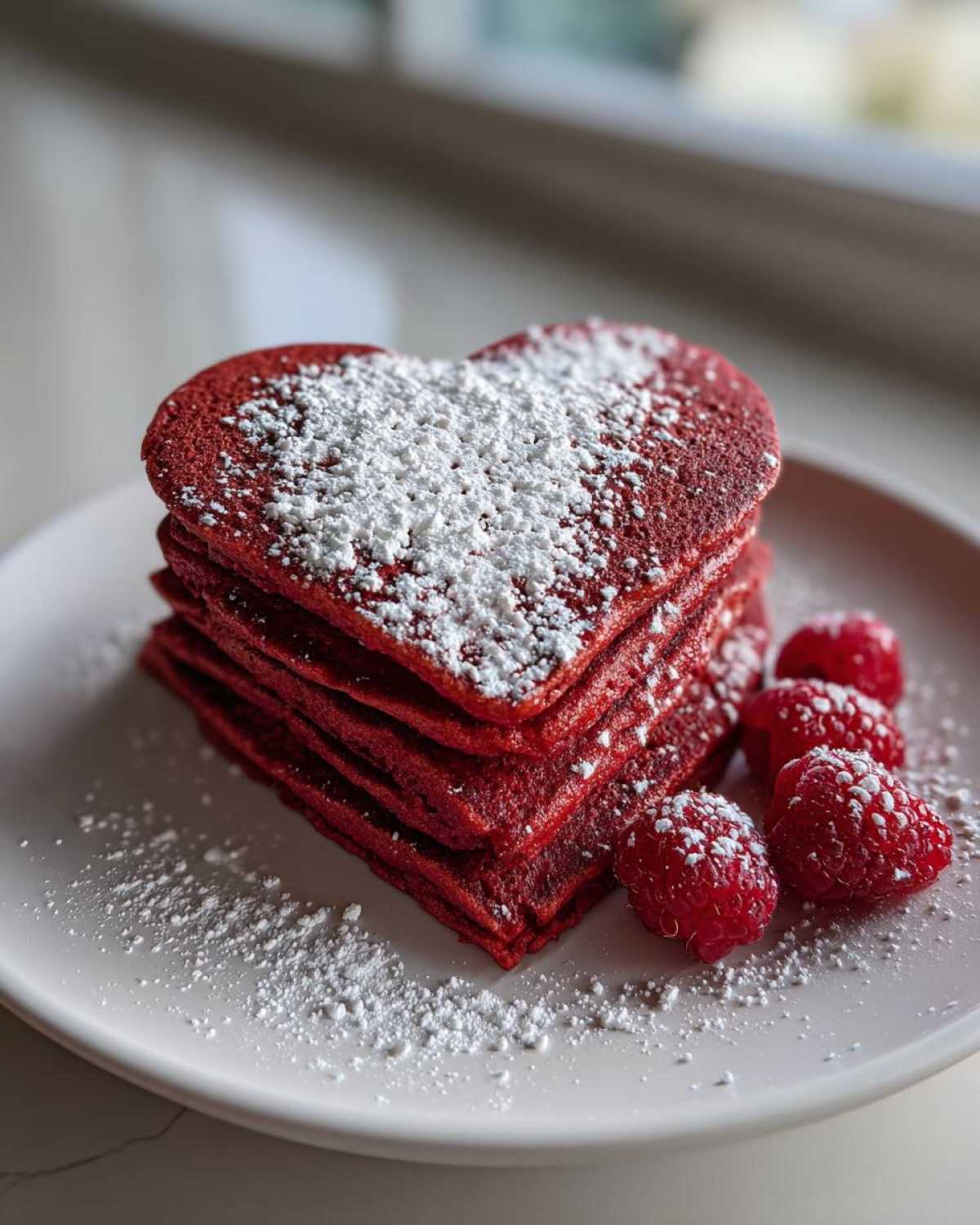 Heart-Shaped Red Velvet Pancakes (Breakfast in Bed) - detail 1