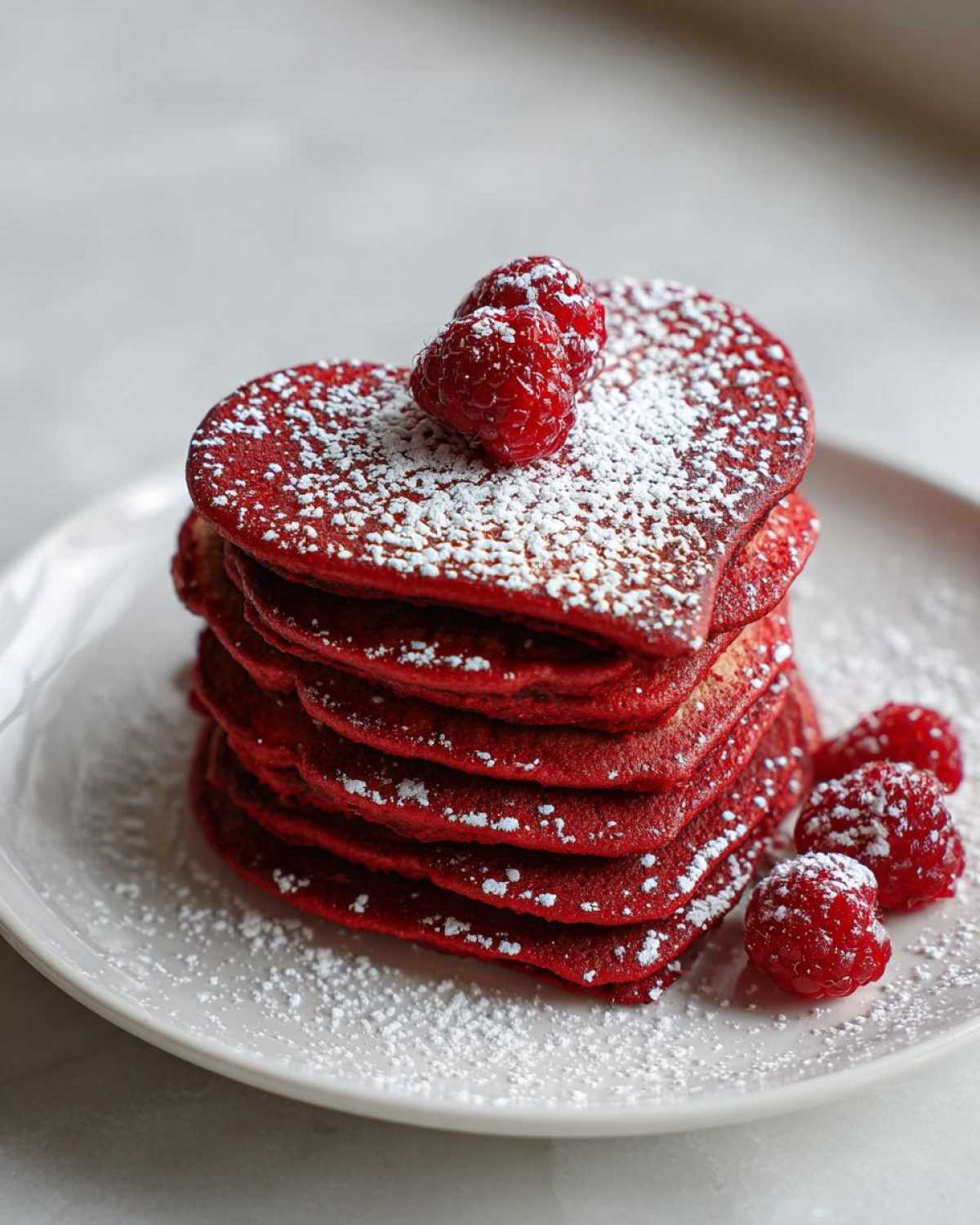 Heart-Shaped Red Velvet Pancakes (Breakfast in Bed) - detail 2