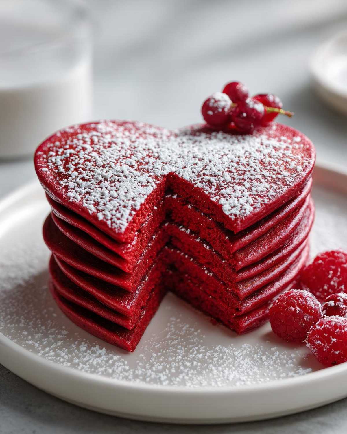 Heart-Shaped Red Velvet Pancakes (Breakfast in Bed) - detail 3