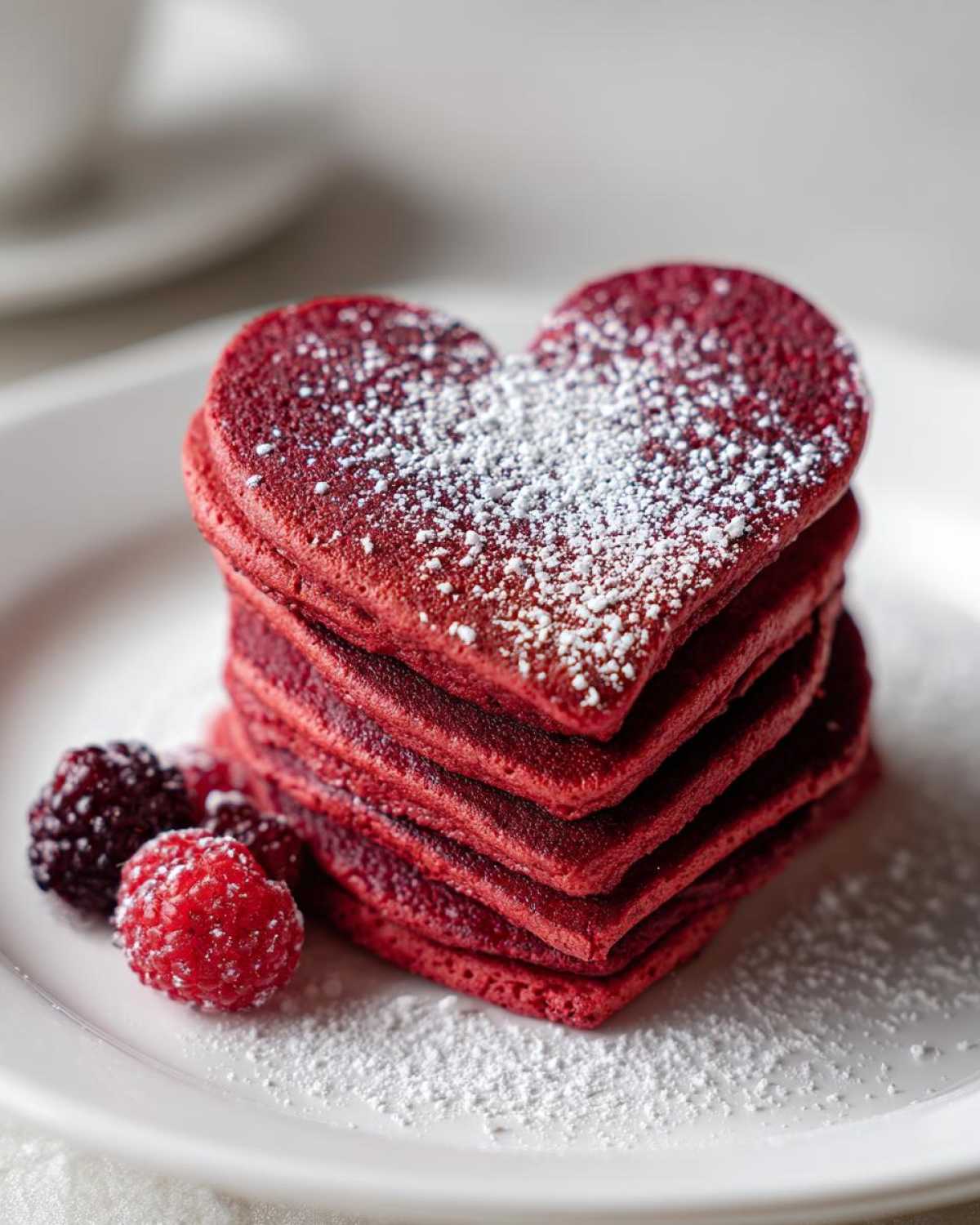 Heart-Shaped Red Velvet Pancakes (Breakfast in Bed) - detail 4