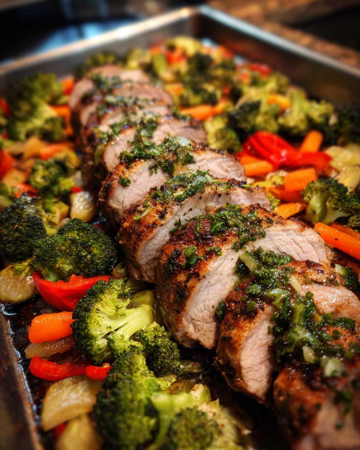 Herb-Crusted Sheet Pan Pork Tenderloin & Veggies - detail 2