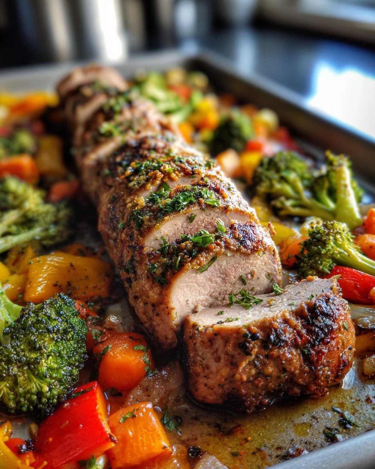 Herb-Crusted Sheet Pan Pork Tenderloin & Veggies - detail 3