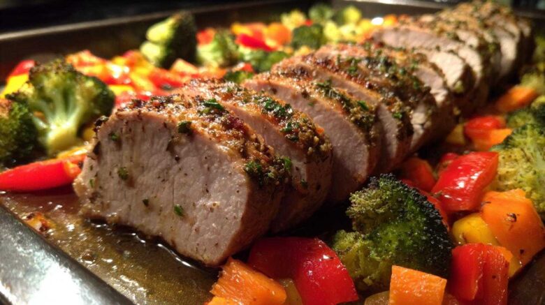 Herb-Crusted Sheet Pan Pork Tenderloin & Veggies