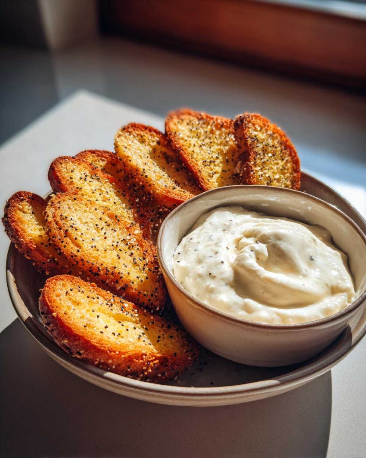 Homemade Everything Bagel Chips with Whipped Feta Dip - detail 2