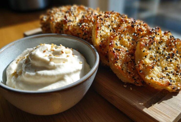 Homemade Everything Bagel Chips with Whipped Feta Dip